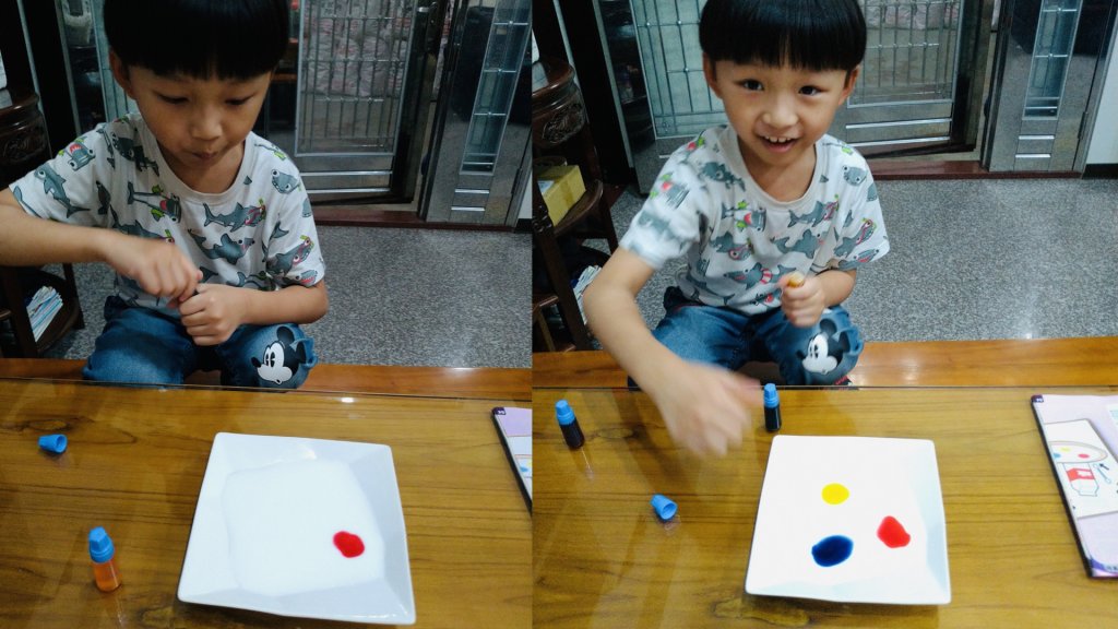 小朋友做翻滾的色彩：神奇牛奶畫實驗