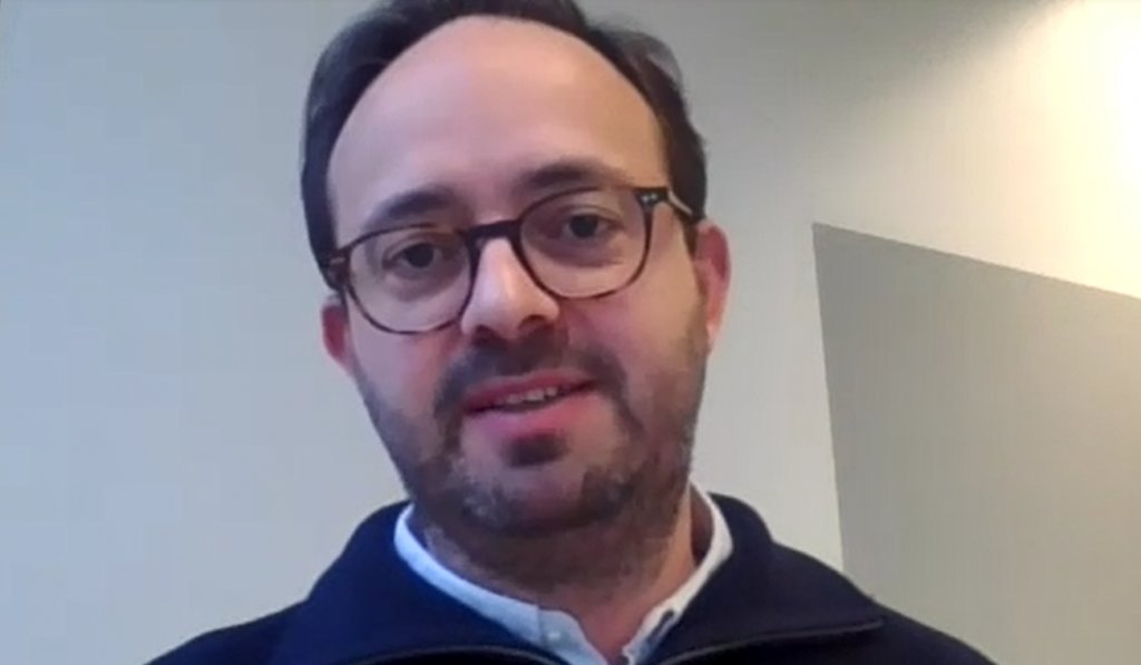 哈葛林（Tue Halgreen）為 PISA 巴黎總部的分析專家。Zoom採訪截圖，賓靜蓀截圖